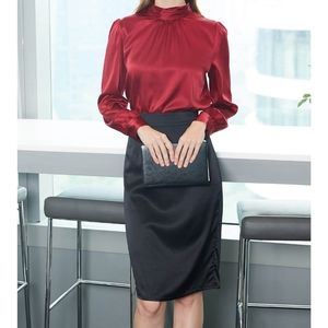 NEW Lilysilk Red Silk Blouse